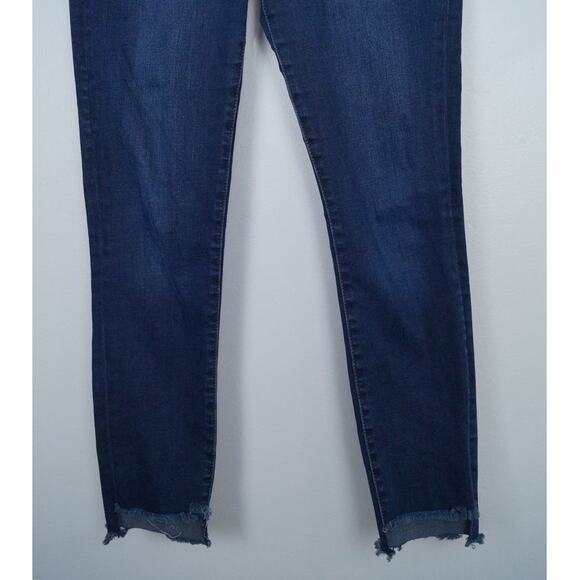 Kut from the Kloth Connie‎ Ankle Skinny Dark Wash Staggered Raw Hem Mid Rise 4 - Picture 3 of 12